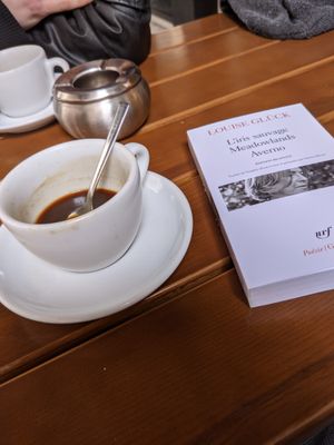 Un café, et une lecture de Louise Glück